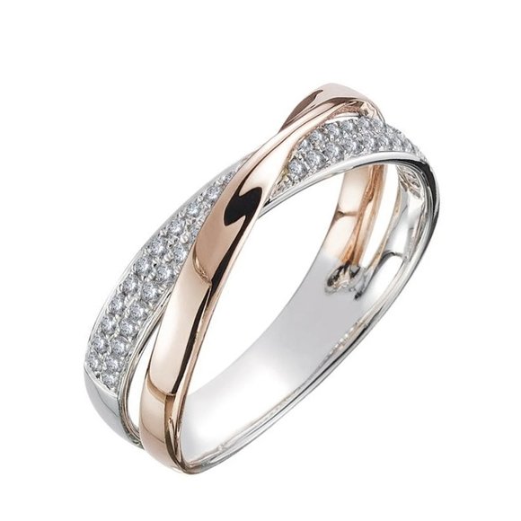 My Bead Emporium Jewelry - Silver and brass ring with rhinestones.